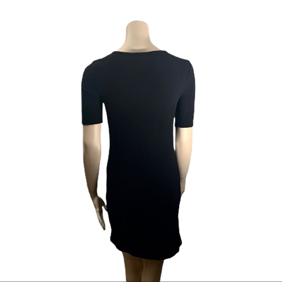 3/$30 - Harlow Black Ribbed Tie Front Dress Size M - Picture 2 of 7